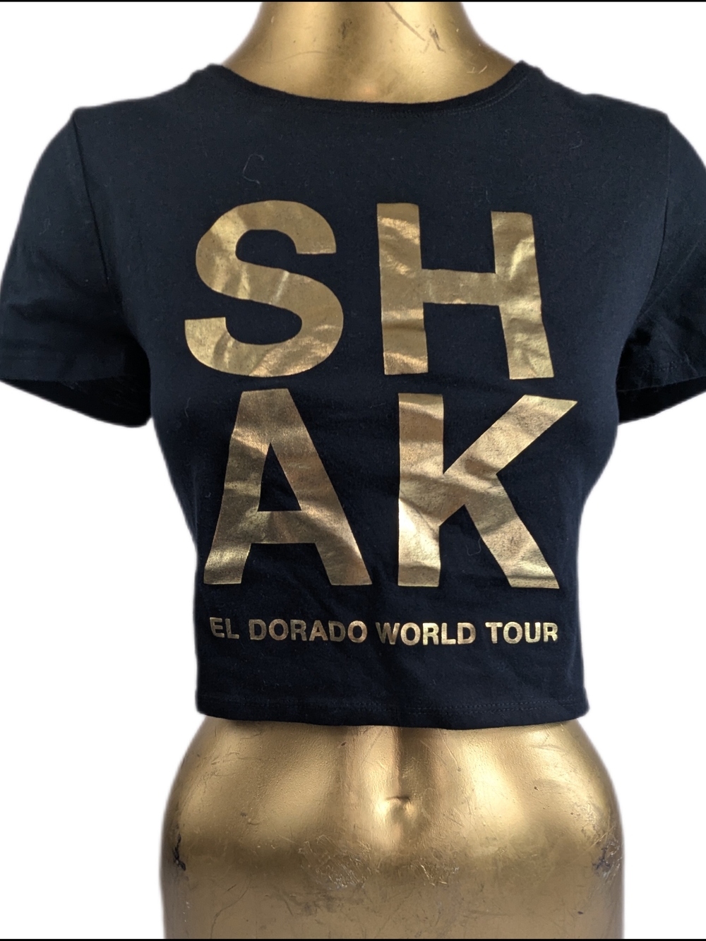 Shakira 2018 El Dorado World Tour Black & Gold Crop Top M/L